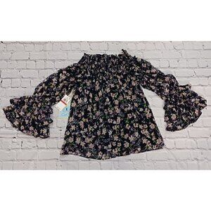 CeCe Botanic Charm Off the Shoulder Ruffle Sleeve Top/ NWT, Size XS